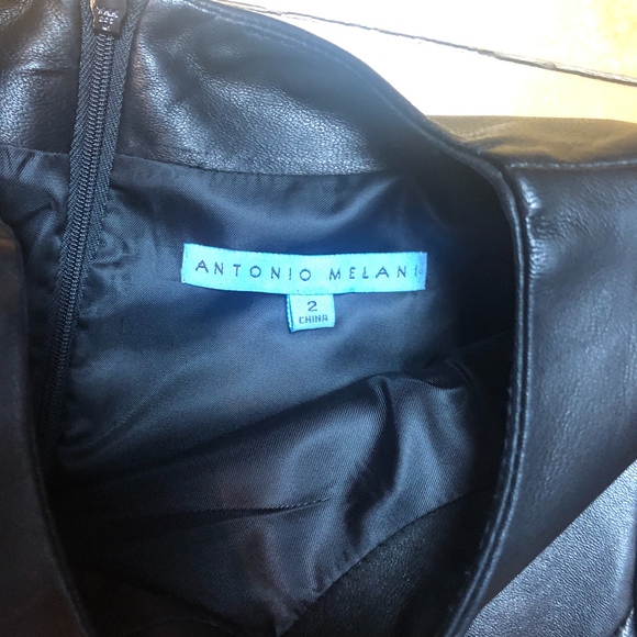 Antonio Melani Black Leather Farrell Sheath Dress - Picture 4 of 6